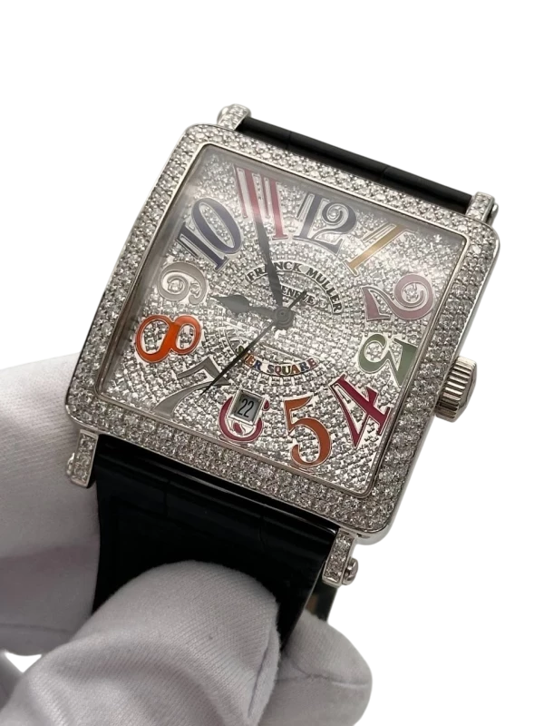 Franck Muller Master of Complication Date 18K White Gold & Diamonds Unisex Watch