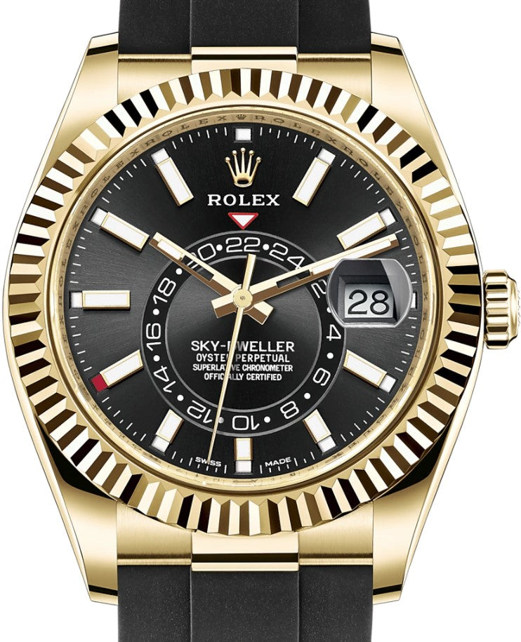 Rolex Sky-Dweller Oysterflex 18K Yellow Gold Men's Watch