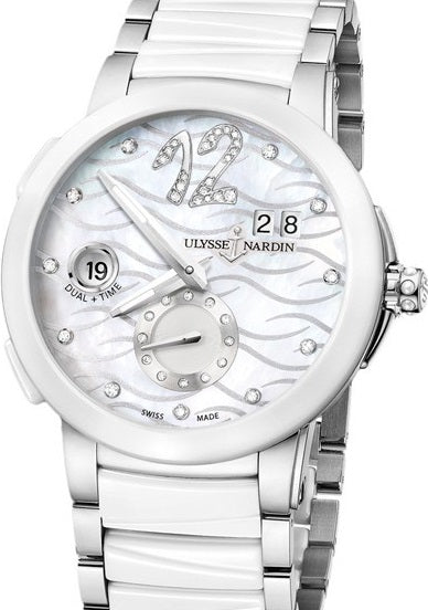 Ulysse Nardin Executive Dual Time Stainless steel & Ceramic Lady Watch