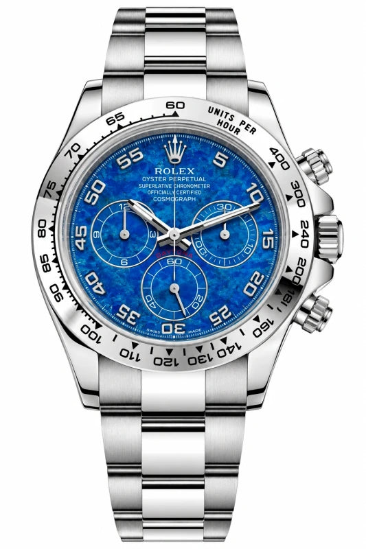 Rare Rolex Cosmograph Daytona Sodalite 18K White Gold Men's Watch