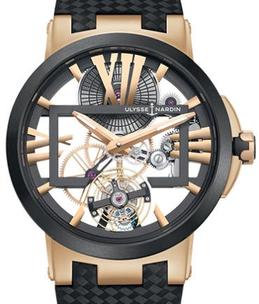 Ulysse Nardin Executive Skeleton Tourbillon 18K Rose Gold & Ceramic Men's Watch