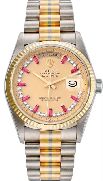 Rolex Day-Date 36 18k Yellow Gold, White Gold & Rose Gold Men's Watch