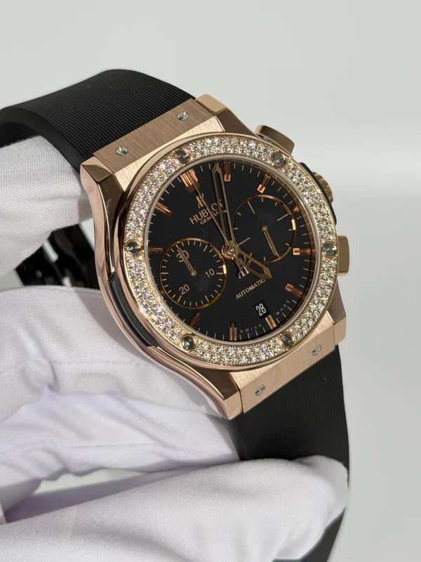 Hublot Classic Fusion Chronograph 45 mm 18K Rose Gold & Diamonds Unisex Watch