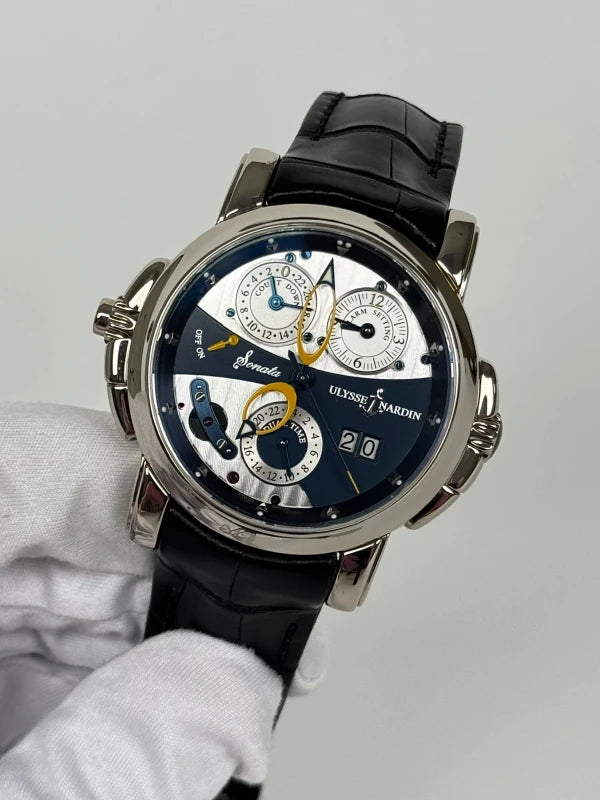 Ulysse Nardin Sonata Cathedral Dual Time 18K White Gold Men's Watch