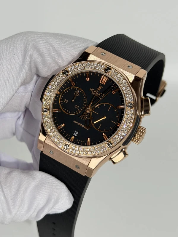 Hublot Classic Fusion Chronograph 45 mm 18K Rose Gold & Diamonds Unisex Watch