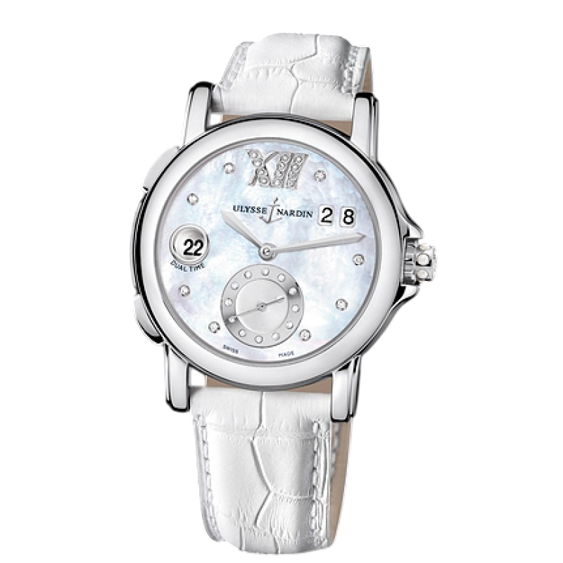 Ulysse Nardin Dual Time Stainless steel & Diamonds Lady's Watch