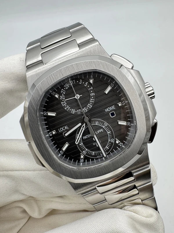 Patek Philippe Nautilus Chronograph Travel Time Stainless Steel Men's Watch