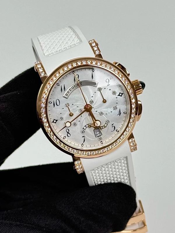 Breguet Marine Chronograph 18K Rose Gold & Diamonds Lady's Watch
