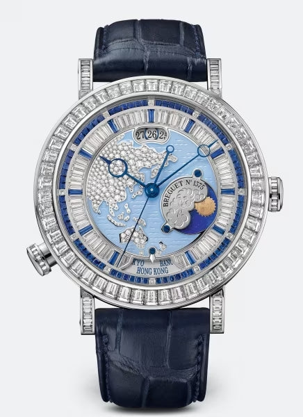 Breguet Classique “Hora Mundi”  Asia-Oceania Platinum & Diamonds & Sapphires Men's Watch