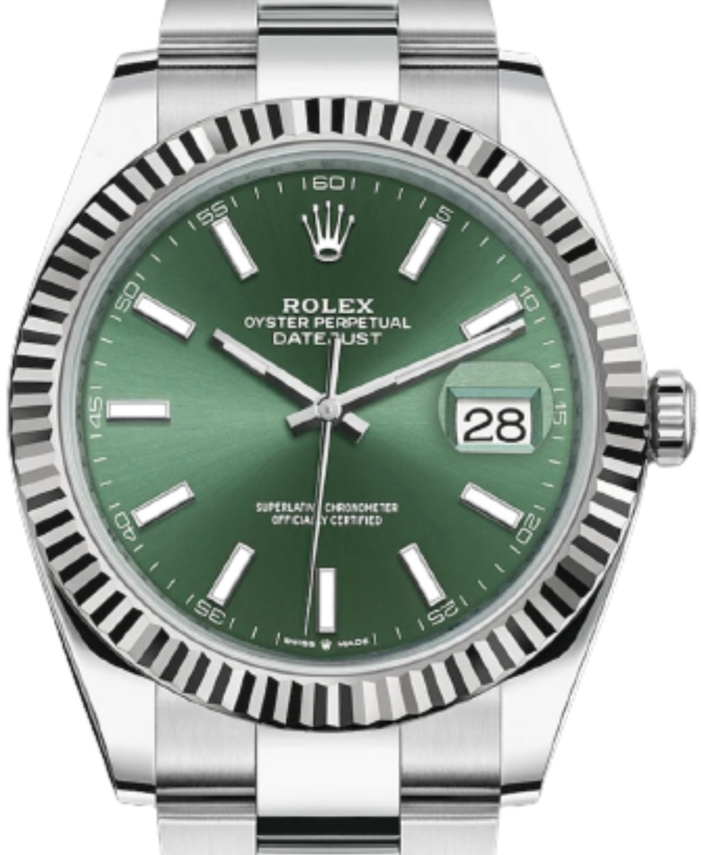 Rolex Datejust Green Stainless Steel Men's Watch