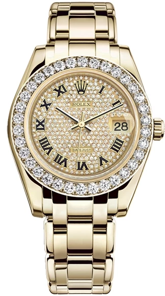 Rolex Pearlmaster 18K Yellow Gold & Diamonds Lady's Watch
