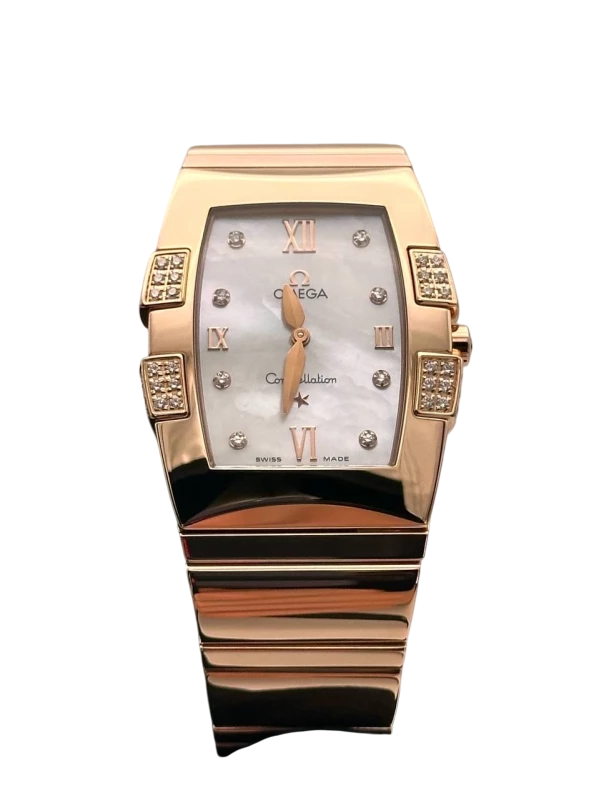 Omega Constellation Quadrella 18K Rose Gold & Diamonds Lady's Watch