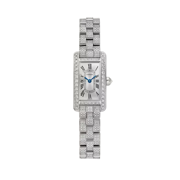 Cartier Tank Américaine 18K White Gold & Diamonds Lady's Watch