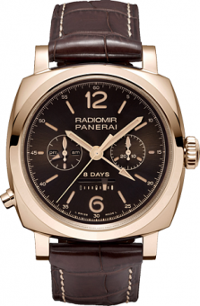 Panerai Radiomir 1940 Chrono Monopulsante 8 Days GMT Oro Rosso 18K Rose Gold Men's Watch