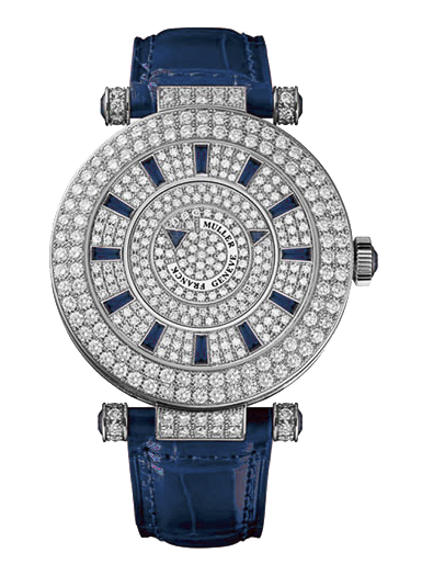 Franck Muller Double Mystery 18K White Gold & Diamonds & Sapphire Lady's Watch