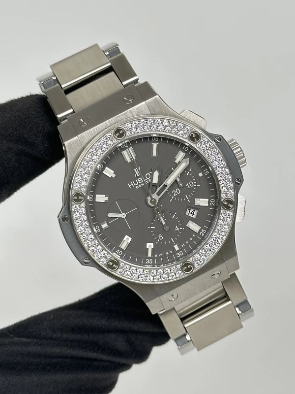 Hublot Big Bang Stainless Steel & Diamonds Earl Gray Unisex Watch