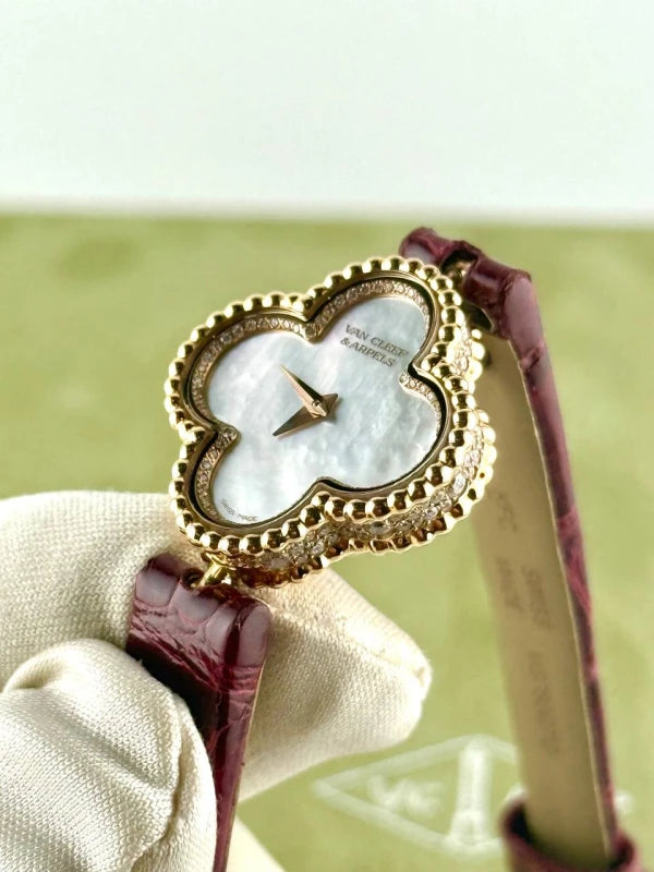 Van Cleef & Arpels Alhambra 18K Rose Gold & Diamonds Lady's Watch