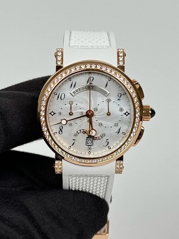 Breguet Marine Chronograph 18K Rose Gold & Diamonds Lady's Watch