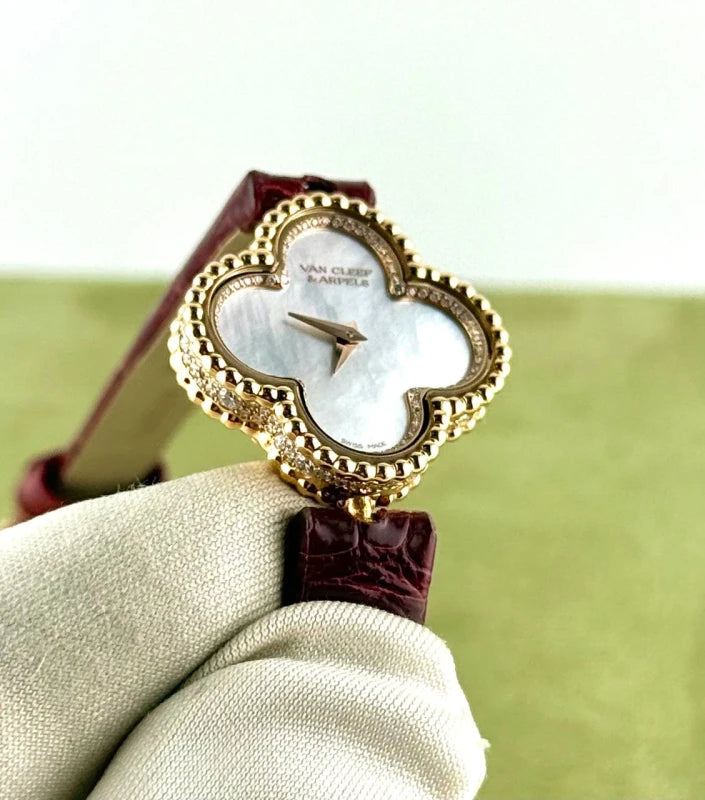 Van Cleef & Arpels Alhambra 18K Rose Gold & Diamonds Lady's Watch