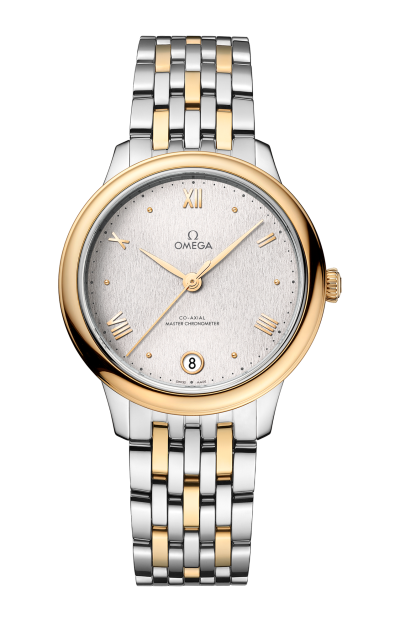 Omega 434.20.34.20.02.001 de Ville Prestige Co Axial Master Chronometer 34mm Women s Watch in Silver Steel Gold by Exquisite Timepieces