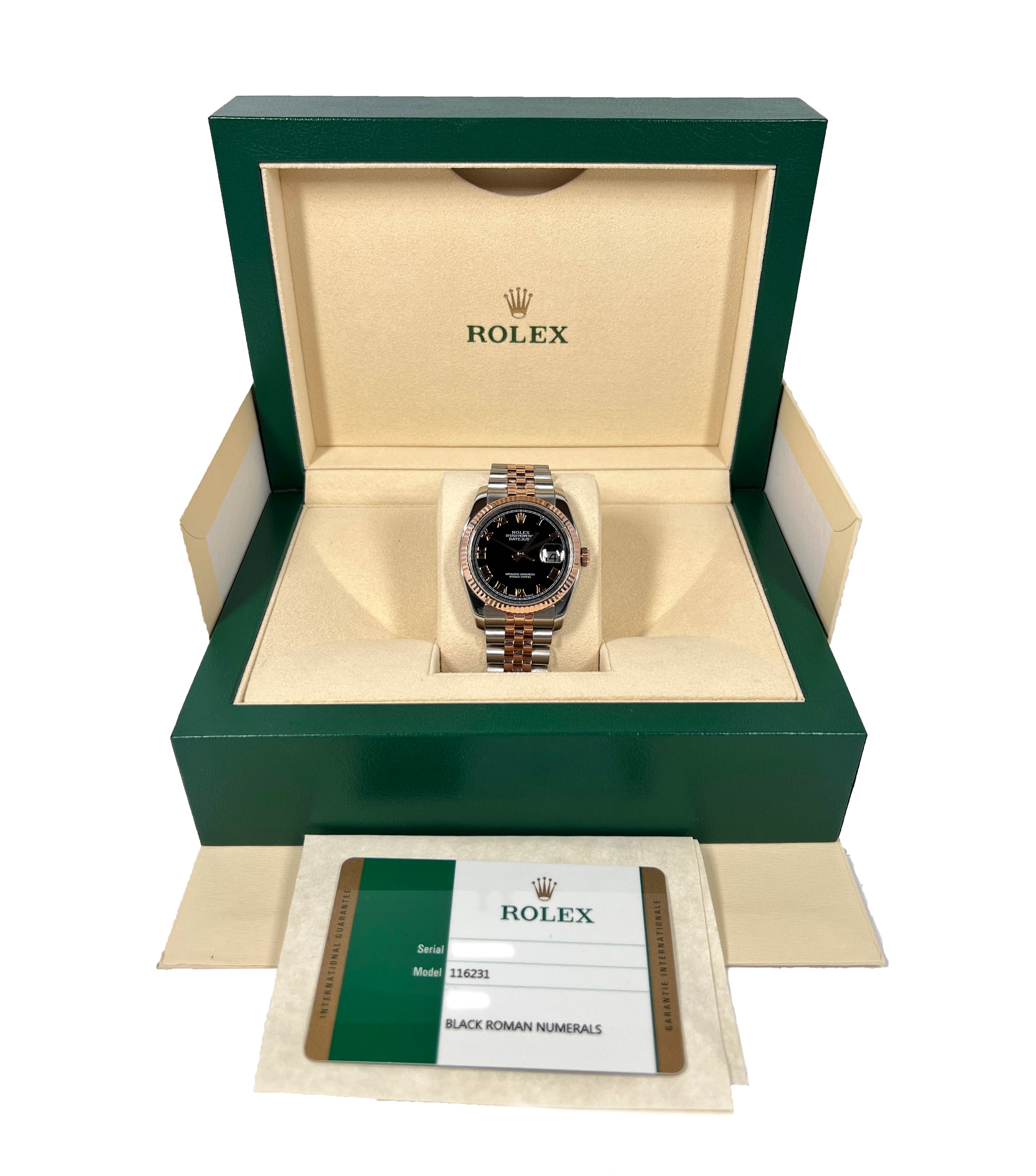Rolex Datejust 18K Rose Gold & Stainless Steel Unisex Watch