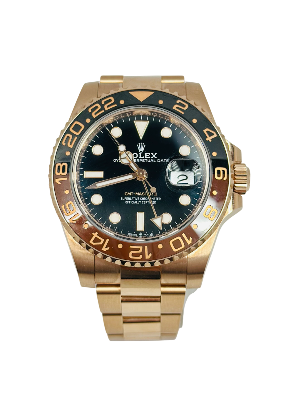 Rolex GMT 18K Rose Gold & Ceramic Men's Watch