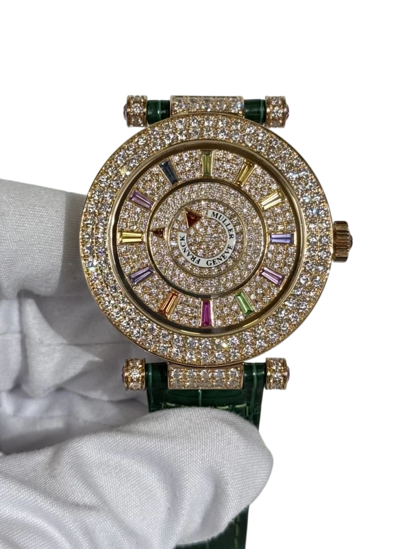 Franck Muller Double Mystery Ronde 18K Rose Gold & Diamonds Lady's Watch