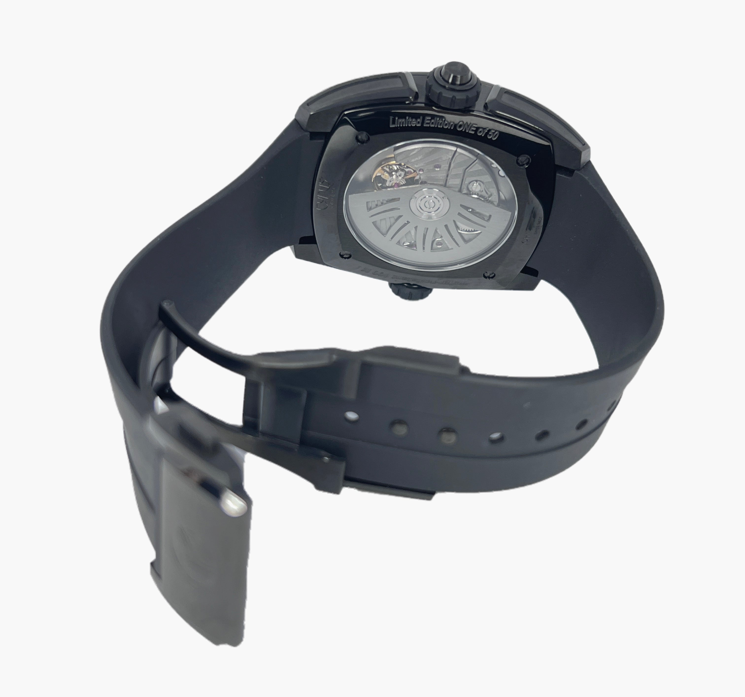 Cyrus Klepcys GMT Retrograde Black DLC Titanium Men's Watch