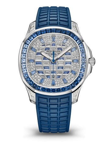 Patek Philippe Aquanaut 18K White Gold & Sapphires & Diamonds Unisex Watch