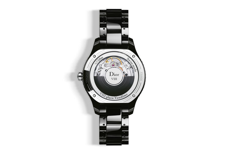 Dior VIII Place Vendome Stainless steel & Black Ceramic & Diamonds Lady's Watch