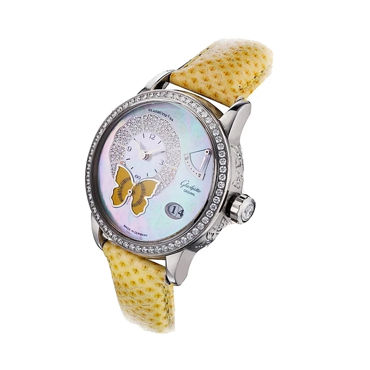 Glashutte PanoReserve Prettybutterfly 18K White Gold & Diamonds Lady's Watch