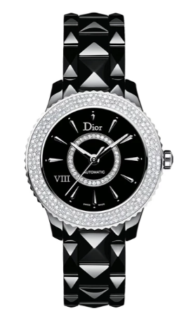 Dior VIII Place Vendome Stainless steel & Black Ceramic & Diamonds Lady's Watch