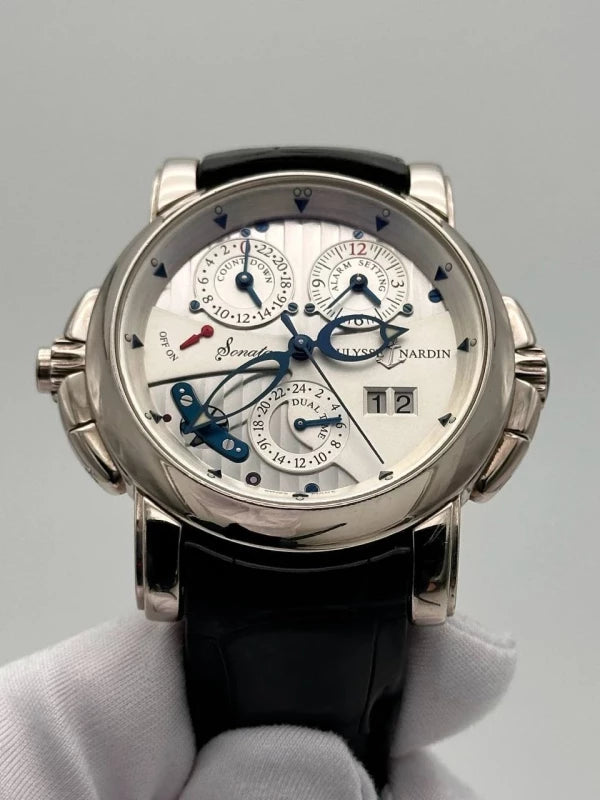 Ulysse Nardin Sonata Cathedral Dual Time 18K White Gold Men's Watch