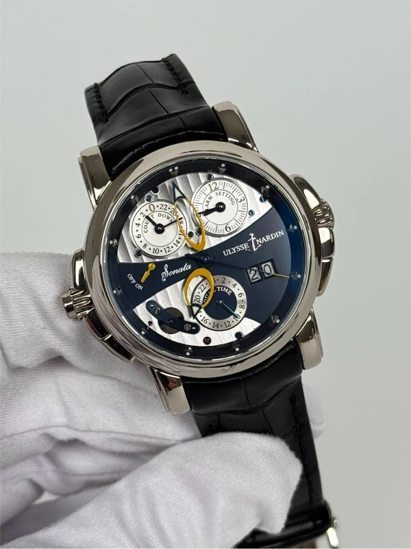 Ulysse Nardin Sonata Cathedral Dual Time 18K White Gold Men's Watch