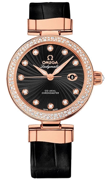 Omega De Ville Ladymatic 18K Rose Gold & Diamonds Lady's Watch