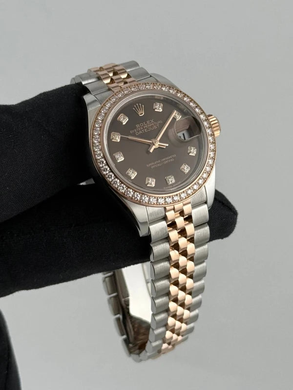 Rolex Datejust 28 Stainless Steel & 18k Everose Gold Ladies Watch
