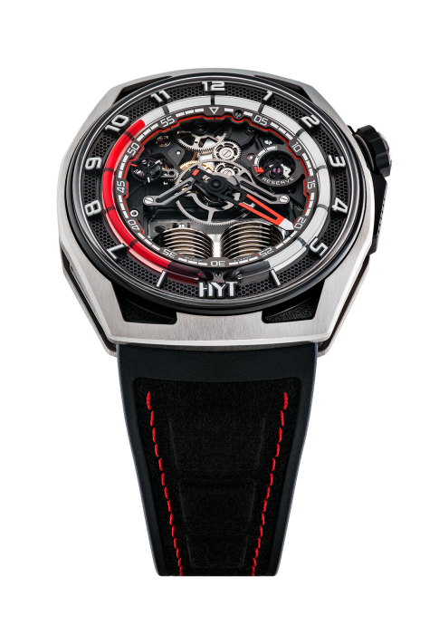 HYT Hastroid Silver Red Black Titanium  Men's Watch
