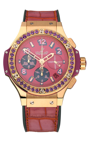 Hublot Big Bang Pop Art Chronograph 18K Yellow Gold & Amethysts Lady's Watch