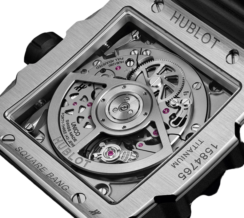 Hublot Square Bang Chronograph Unico Titanium & 18K White Gold & Colored Gemstones Rainbow Men's Watch