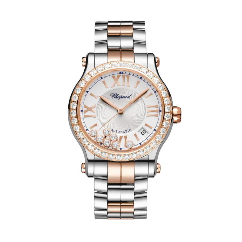 Chopard Happy Sport Stainless steel & 18k Rose Gold & Diamonds Lady's ...