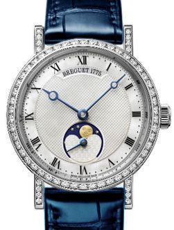 Breguet Classique Moon Phase 18K White Gold & Diamonds Lady's Watch