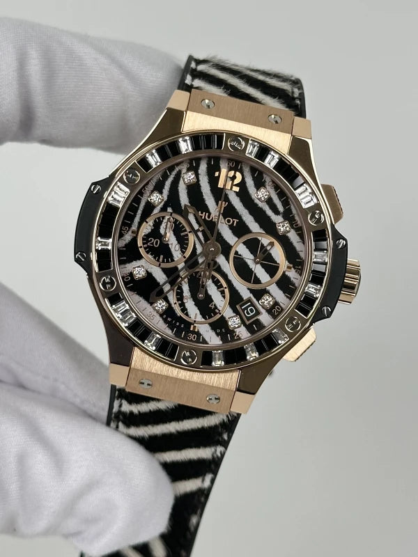 Hublot Big Bang Zebra 41 mm 18K Rose Gold & Diamonds Unisex Watch