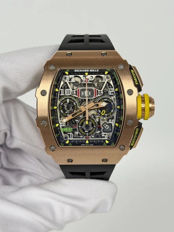 Richard Mille RM011 Flyback Chronograph 18K Rose Gold/Titanium Men's Watch