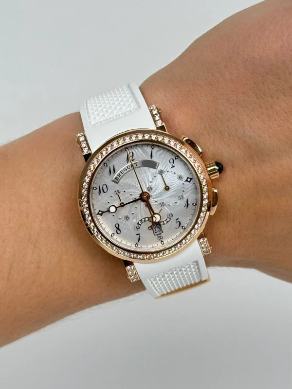 Breguet Marine Chronograph 18K Rose Gold & Diamonds Lady's Watch