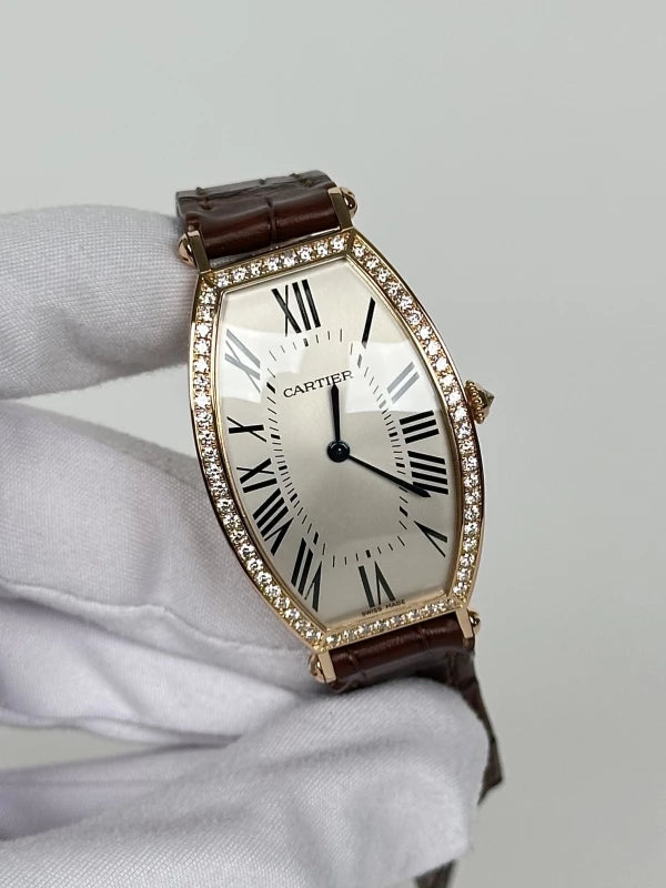 Cartier Tonneau 18K Rose Gold & Diamonds Lady's Watch