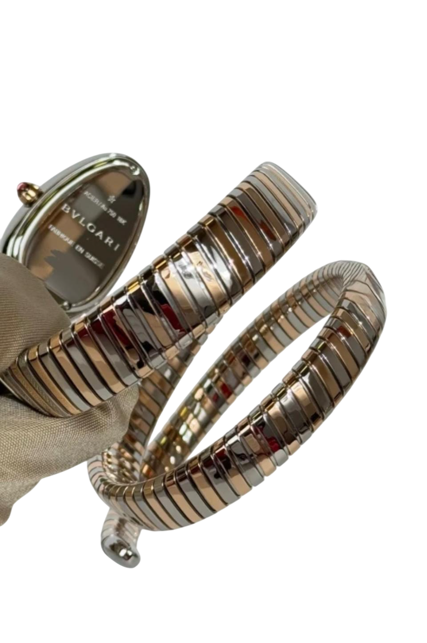 Bvlgari Serpenti Tubogas Stainless Steel & 18K Rose Gold & Diamonds Lady's Watch