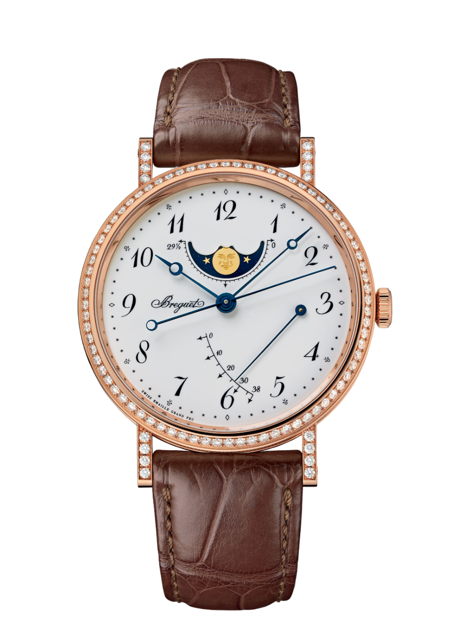 Breguet Classique Moon Phase 18k Rose Gold & Diamonds Men's Watch