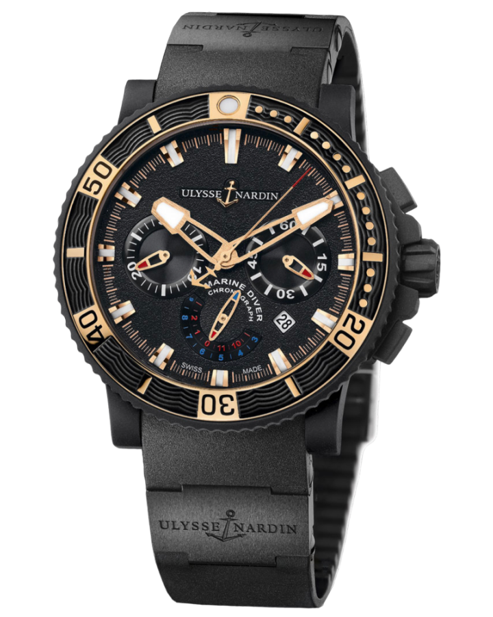 Ulysse Nardin Diver Black Sea Chronograph Stainless steel & 18K Rose Gold & Rubber Men's Watch