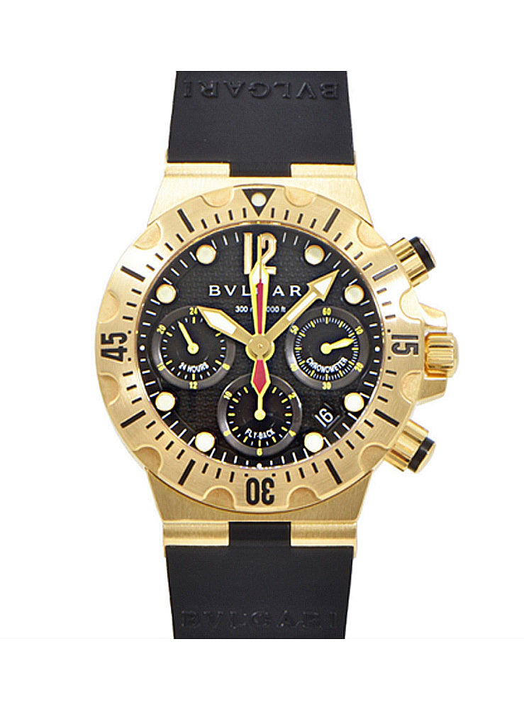 Bvlgari Diagono Scuba Professional Diver Chronograph 18K Rose Gold Men's Watch