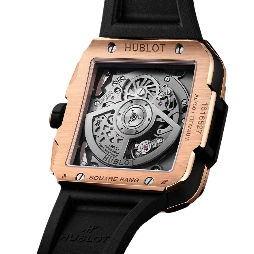 Hublot Square Bang Chronograph Unico 18K King Gold & Colored Gemstones Rainbow Men's Watch